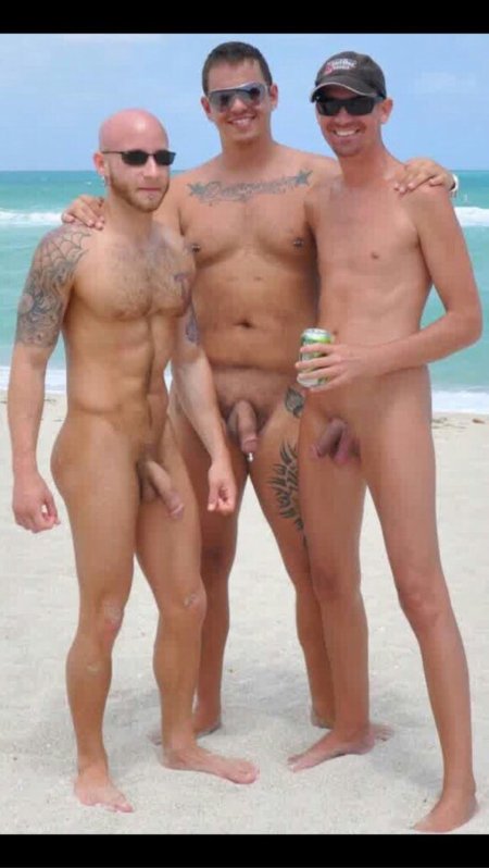 Beach nudist men