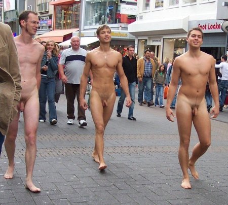 Naked people on the streets of Europe