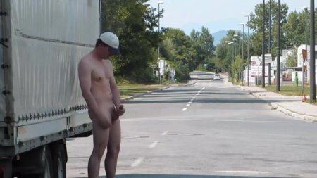 Naked men on the street