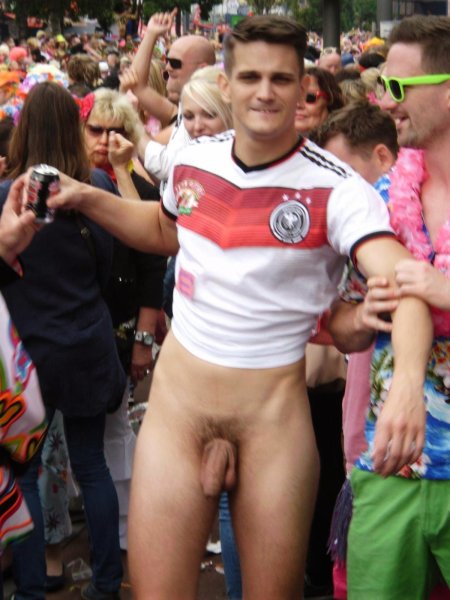 Men with erections at the festival