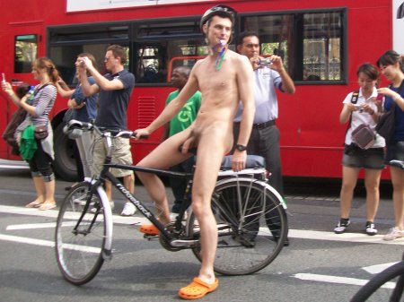 Naked bike ride in London