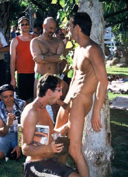 Naked men on the beach
