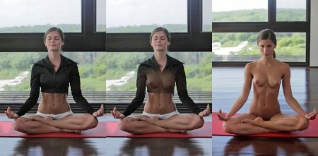 Little Caprice does yoga