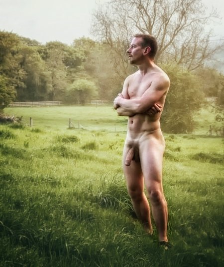 Naked Russian men in nature