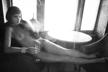 Erotic photo shoot smoking