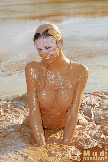 Girl in mud naked