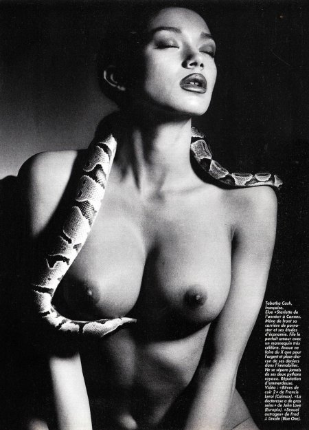 Photo shoot with a snake