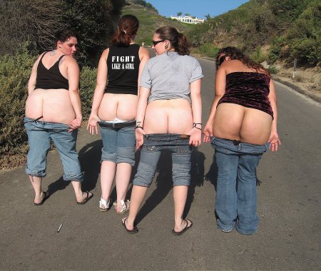 Girl mooning sexy media girls