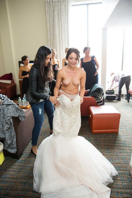Boobs in a wedding dress