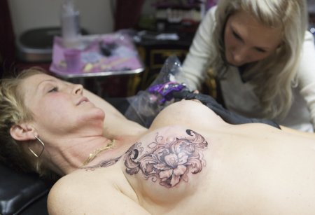 Tattoo on female breast
