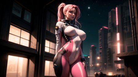 Girl in a tight suit