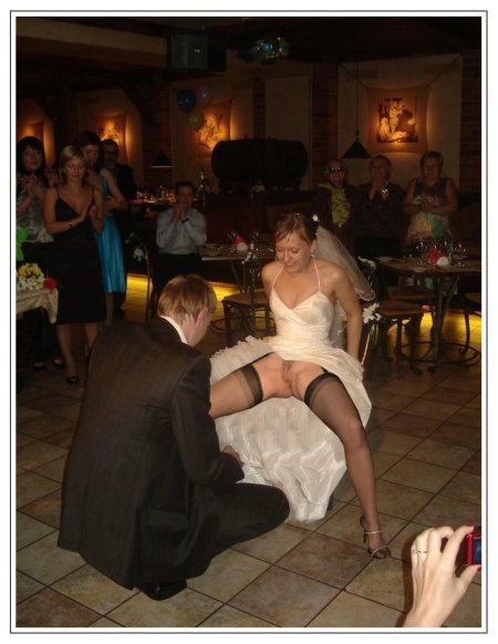 Drunk bride without panties