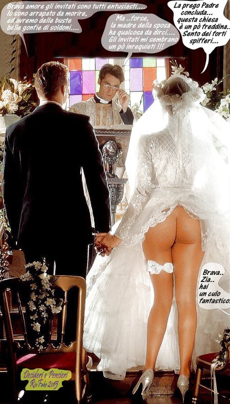 Wearing a wedding dress without panties