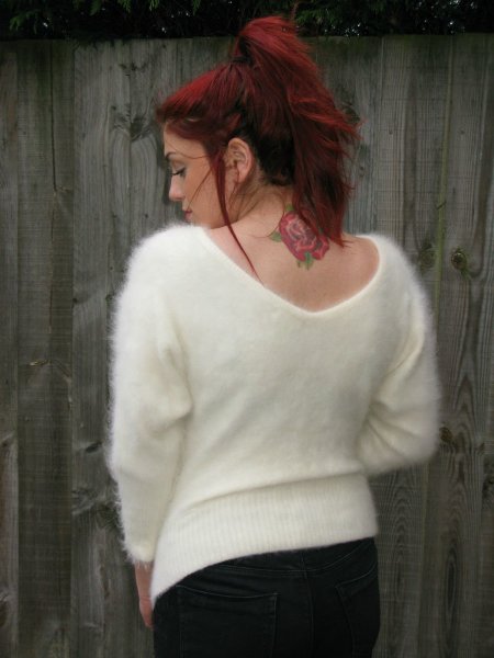 Knitted angora sweater