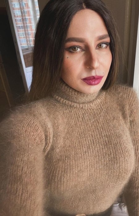 Soft knit mohair turtleneck sweater