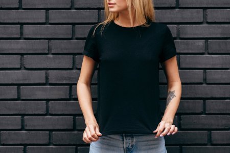 Girl in a black T-shirt