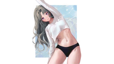 Anime girl half naked
