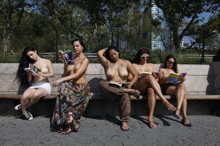 Topless on the street