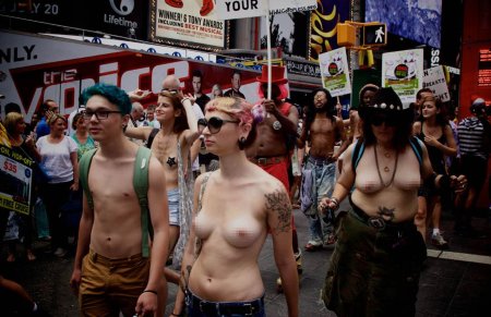 Naked women at the festival