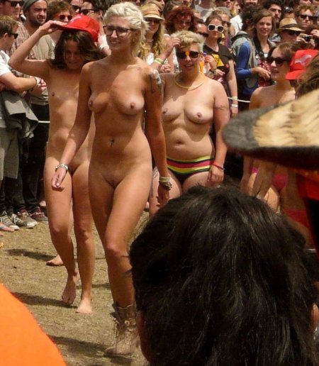 Naked women at the festival