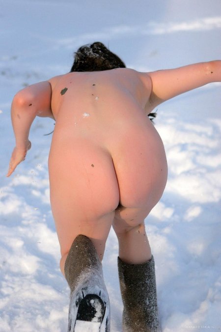 Fat naked women in an ice hole