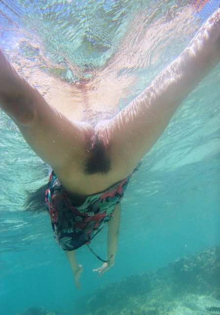 Naked hairy underwater