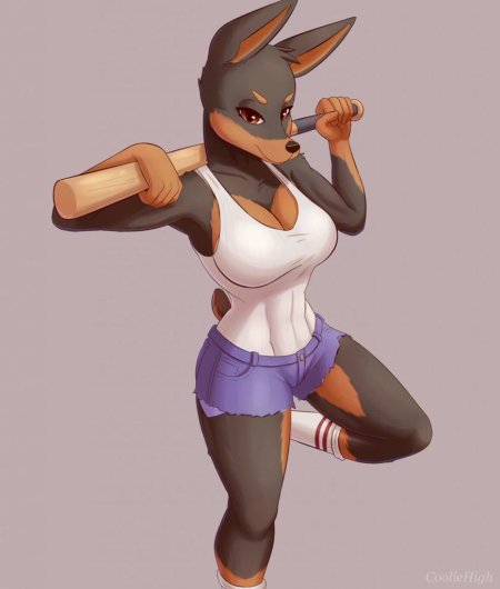 Furry doberman female
