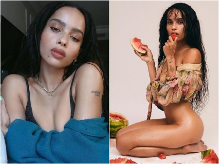 Zoe Kravitz with a watermelon