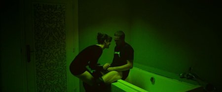 In the bathroom